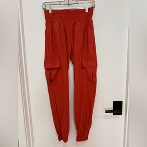Women's Red Cargo Joggers